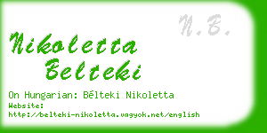 nikoletta belteki business card