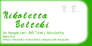 nikoletta belteki business card